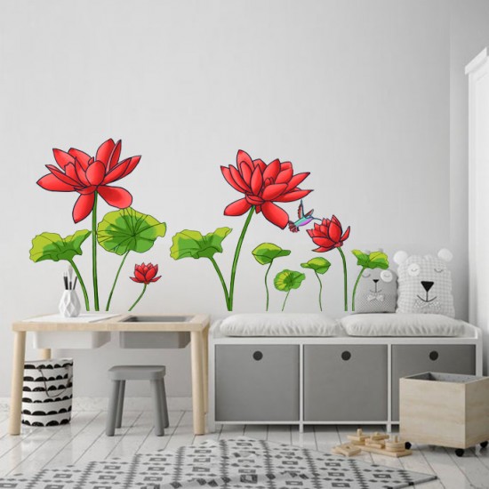 Sticker decorativ, Flore rosii, 150 cm, 396STK-2
