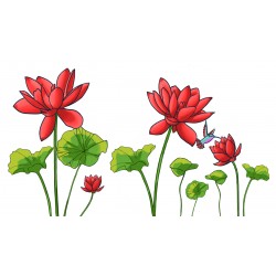 Sticker decorativ, Flore rosii, 150 cm, 396STK-2