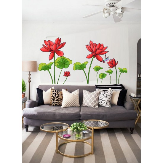 Sticker decorativ, Flore rosii, 150 cm, 396STK-2