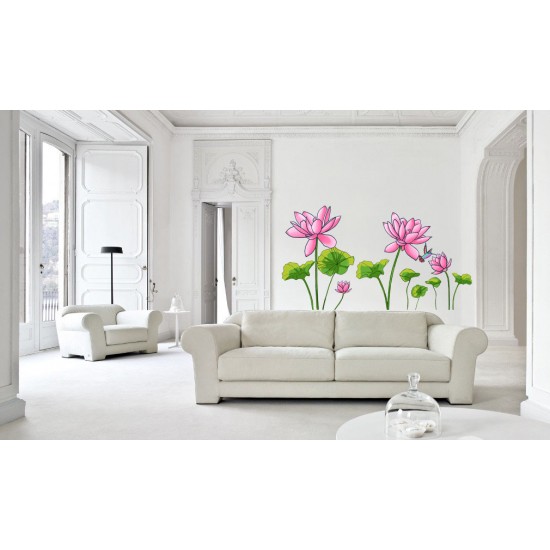 Sticker decorativ, Flore roz pal, 150 cm, 396STK-3