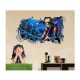 Sticker decorativ, Gaura in perete 3D, Anime, 85 cm, 341STK