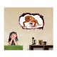 Sticker decorativ, Gaura in perete 3D, Broasca, 85 cm, 392STK