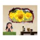 Sticker decorativ, Gaura in perete 3D, Floarea soarelui, 85 cm, 336STK-1