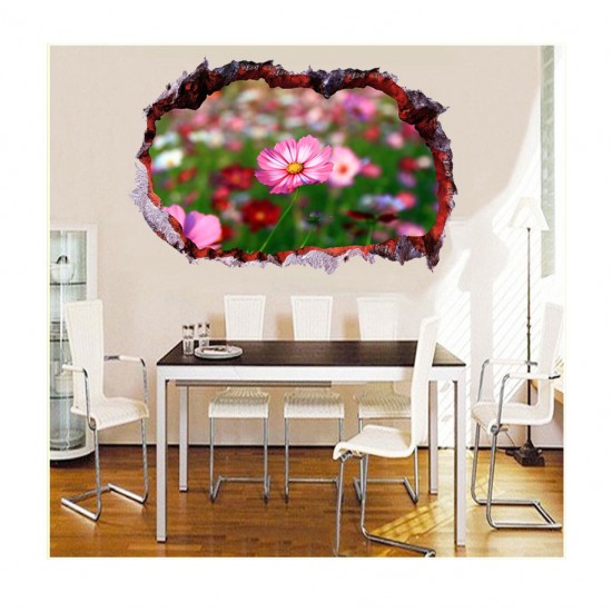 Sticker decorativ, Gaura in perete 3D, Flori, 85 cm, 333STK-1 Sticker decorativ, Gaura in perete 3D, Flori, 85 cm, 333STK-1