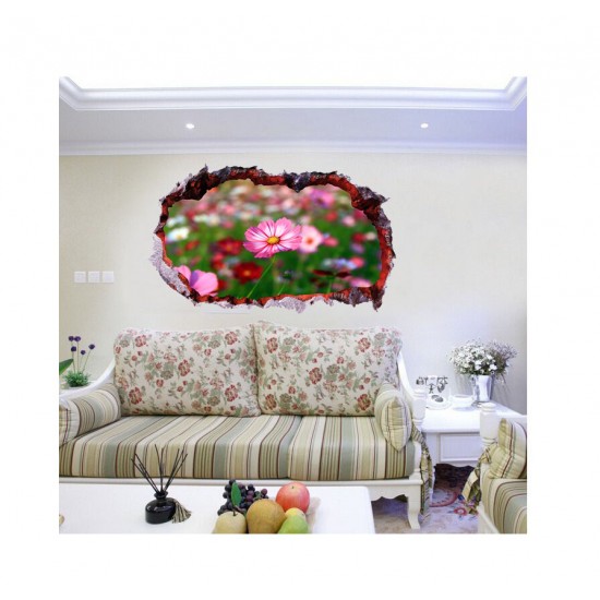 Sticker decorativ, Gaura in perete 3D, Flori, 85 cm, 333STK-1 Sticker decorativ, Gaura in perete 3D, Flori, 85 cm, 333STK-1