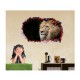 Sticker decorativ, Gaura in perete 3D, Leu, 85 cm, 394STK