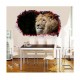 Sticker decorativ, Gaura in perete 3D, Leu, 85 cm, 394STK