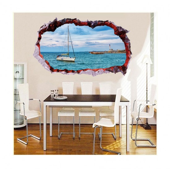 Sticker decorativ, Gaura in perete 3D, Mare, 85 cm, 406STK Sticker decorativ, Gaura in perete 3D, Mare, 85 cm, 406STK