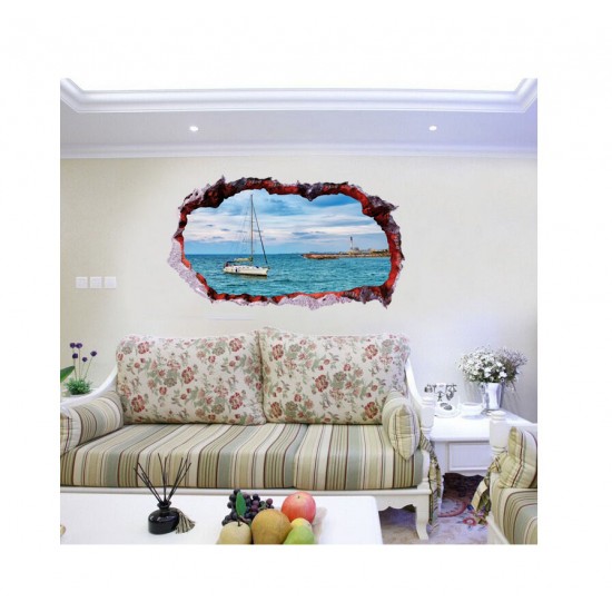 Sticker decorativ, Gaura in perete 3D, Mare, 85 cm, 406STK Sticker decorativ, Gaura in perete 3D, Mare, 85 cm, 406STK