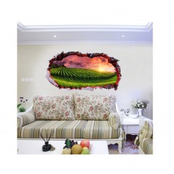 Sticker decorativ, Gaura in perete 3D, Natura, 85 cm, 334STK-1
