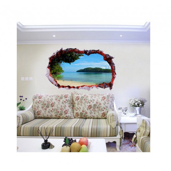Sticker decorativ, Gaura in perete 3D, Ocean, 85 cm, 332STK-1 Sticker decorativ, Gaura in perete 3D, Ocean, 85 cm, 332STK-1