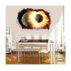 Sticker decorativ, Gaura in perete 3D, Planete, 85 cm, 395STK