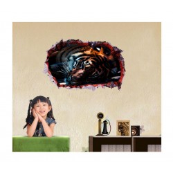 Sticker decorativ, Gaura in perete 3D, Tigru, 85 cm, 393STK Sticker decorativ, Gaura in perete 3D, Tigru, 85 cm, 393STK
