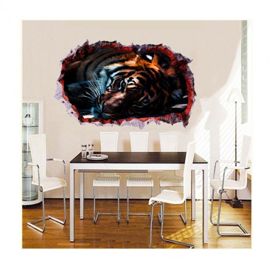 Sticker decorativ, Gaura in perete 3D, Tigru, 85 cm, 393STK Sticker decorativ, Gaura in perete 3D, Tigru, 85 cm, 393STK