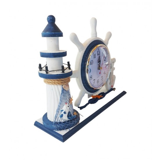 Ceas decorativ, Timona cu far, Albastru, 26 cm, K919A Ceas decorativ, Timona cu far, Albastru, 26 cm, K919A