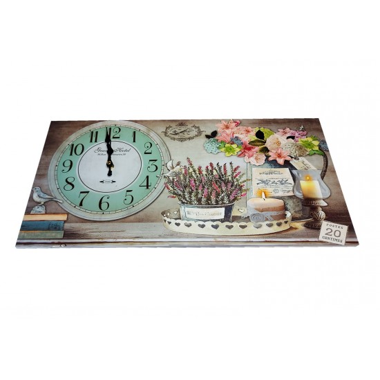 Ceas decorativ de perete, Lavanda, 59 cm, DO12-1