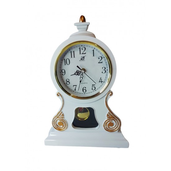 Ceas de masa cu pendul, Boem, Alb, 38 cm, 2770BB