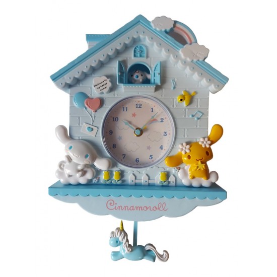Ceas de perete cu pendul in forma de Casuta pentru copii, Albastru, 30 cm, MHT620 Ceas de perete cu pendul in forma de Casuta pentru copii, Albastru, 30 cm, MHT620