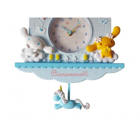 Ceas de perete cu pendul in forma de Casuta pentru copii, Albastru, 30 cm, MHT620 Ceas de perete cu pendul in forma de Casuta pentru copii, Albastru, 30 cm, MHT620