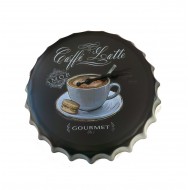 Ceas de perete in forma de capac de bere, Coffe latte, Metal, 40 cm,  540925X