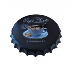 Ceas de perete in forma de capac de bere, Coffe latte, Metal, 40 cm, 540925X Ceas de perete in forma de capac de bere, Coffe latte, Metal, 40 cm, 540925X