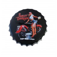 Ceas de perete in forma de capac de bere, Harley Davidson, Metal, 40 cm, 540926X Ceas de perete in forma de capac de bere, Harley Davidson, Metal, 40 cm, 540926X
