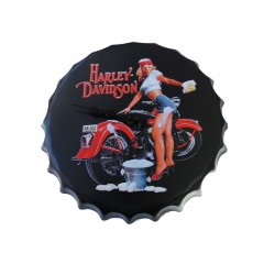 Ceas de perete in forma de capac de bere, Harley Davidson, Metal, 40 cm,  540926X