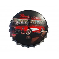 Ceas de perete in forma de capac de bere, Rosies Diner, Metal, 40 cm, 540922X Ceas de perete in forma de capac de bere, Rosies Diner, Metal, 40 cm, 540922X