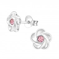 Cercei argint, Floare  cu cristale Swarovski Light Rose, A4S32771-2