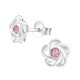 Cercei argint, Floare  cu cristale Swarovski Light Rose, A4S32771-2