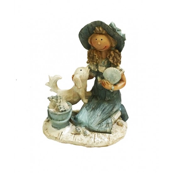 Decoratie fata cu catel, FF3147D