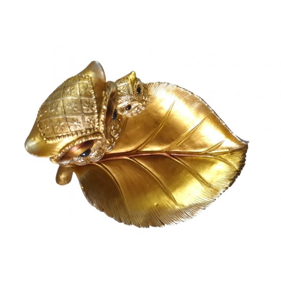 Fructiera decorativa, Bufnite pe frunza, Auriu, 21 cm, GA21075-2A Fructiera decorativa, Bufnite pe frunza, Auriu, 21 cm, GA21075-2A