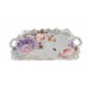 Fructiera platou cu flori, Roz, 42 cm, MK109 Fructiera platou cu flori, Roz, 42 cm, MK109