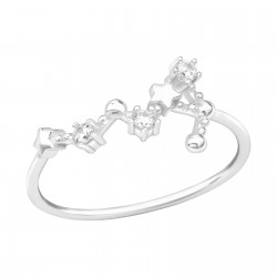 Inel argint,  Fecioara cu cristale din Zirconiu White, Marimea 57, A4S39351