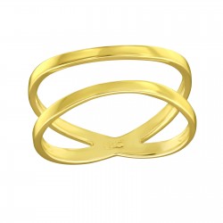 Inel argint placat cu aur 18K,  Incrucisat, Marimea 57, A4S39505