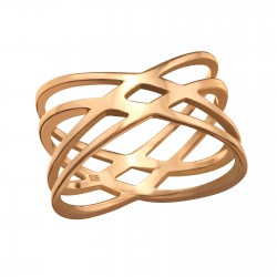 Inel argint placat cu aur roz 14K,  Impletit, Marimea 59, A4S39508
