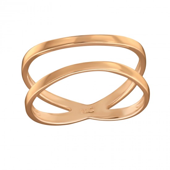 Inel argint placat cu aur roz 14K, Incrucisat, Marimea 57, A4S39506 Inel argint placat cu aur roz 14K, Incrucisat, Marimea 57, A4S39506
