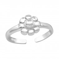 Inel de picior argint,  Floare, Reglabil, A4S4847