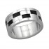 Inel  otel chirurgical, White and Black, Marimea 57, A4S38559