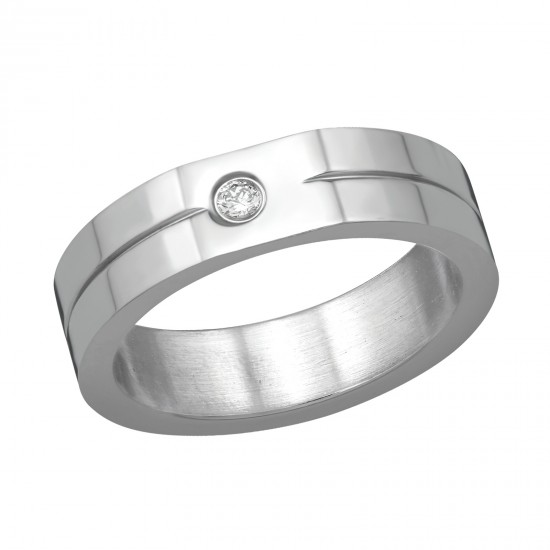 Inel otel chirurgical, Zirconiu Cubic, Marimea 55, A4S38557-2 Inel otel chirurgical, Zirconiu Cubic, Marimea 55, A4S38557-2