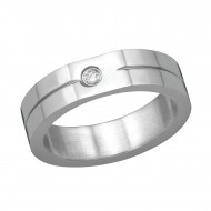 Inel otel chirurgical, Zirconiu Cubic, Marimea 62, A4S38557-4 Inel otel chirurgical, Zirconiu Cubic, Marimea 62, A4S38557-4