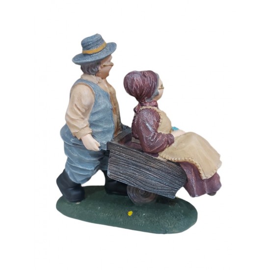 Mos si baba cu roaba, Gri, 13 cm, JJ2427 Mos si baba cu roaba, Gri, 13 cm, JJ2427