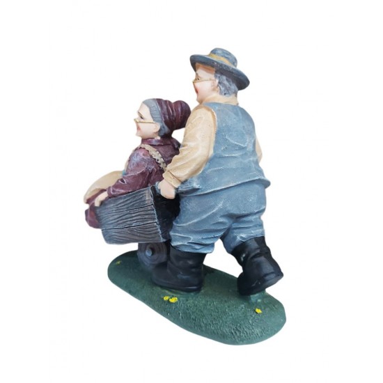 Mos si baba cu roaba, Gri, 13 cm, JJ2427 Mos si baba cu roaba, Gri, 13 cm, JJ2427