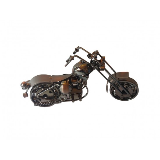 Motocicleta decorativa, Din metal, Negru, 20 cm, 356MD Motocicleta decorativa, Din metal, Negru, 20 cm, 356MD