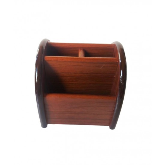 Ornament de birou cu ceas din lemn, Maro, 12 cm, 3561DX Ornament de birou cu ceas din lemn, Maro, 12 cm, 3561DX