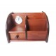 Ornament de birou cu ceas din lemn, Maro, 20 cm, 3560DX