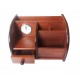 Ornament de birou cu ceas din lemn, Maro, 20 cm, 3560DX