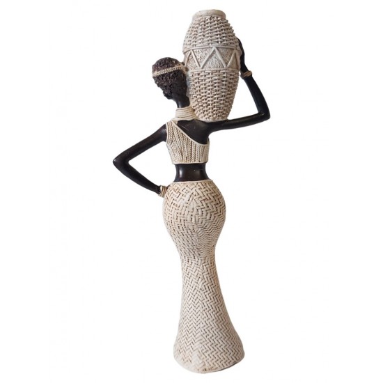 Ornament decorativ, Africana, Alb, 28 cm, XC222321