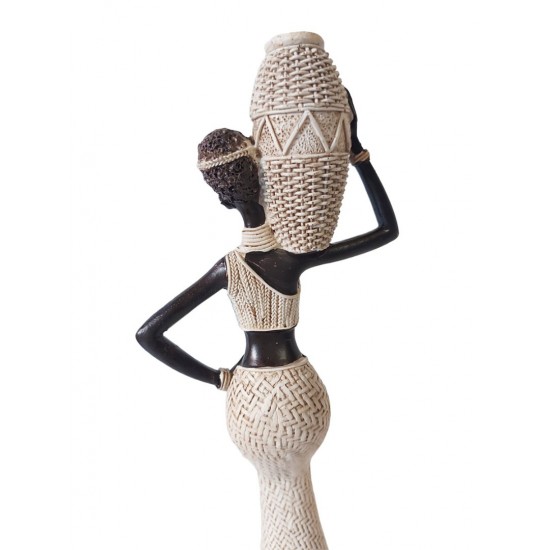 Ornament decorativ, Africana, Alb, 28 cm, XC222321