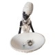 Ornament decorativ, Africana cu suport pentru bijuterii, Alb, 24 cm, 222301S